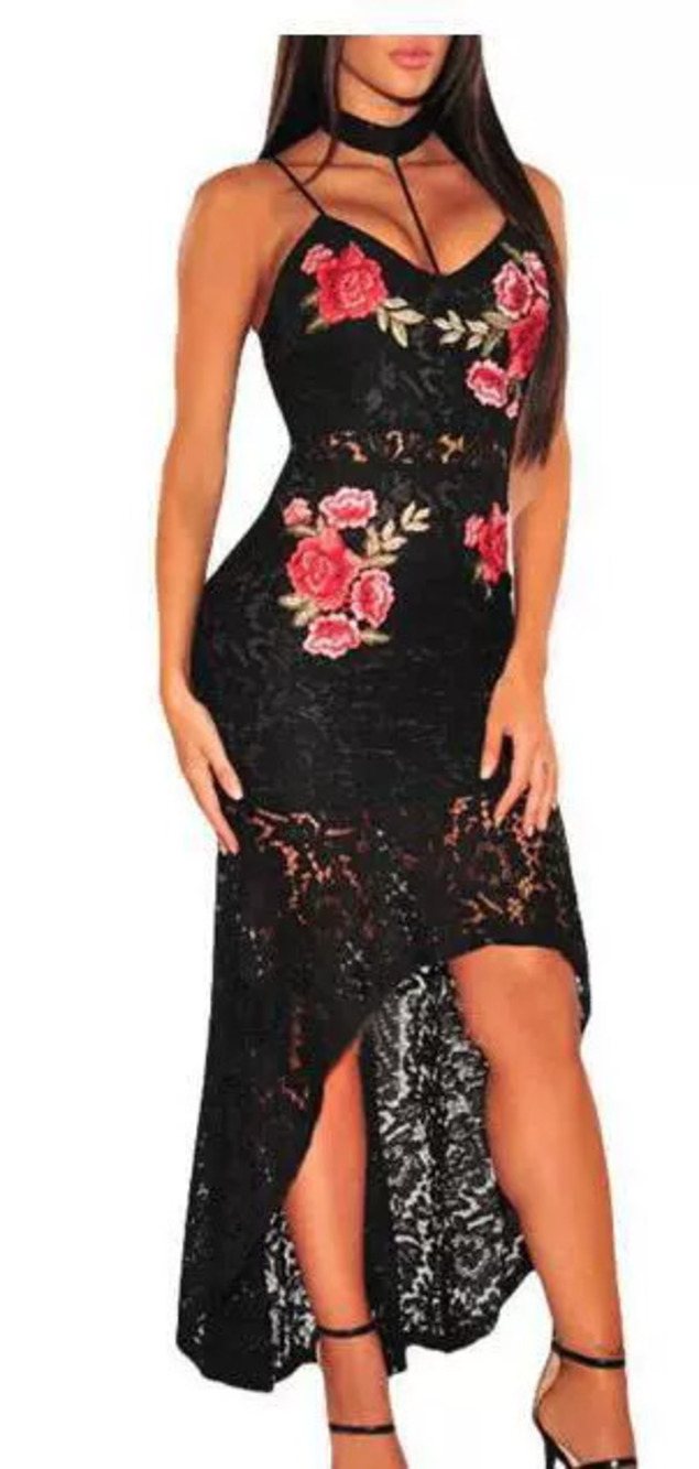 Zara Spring Summer Lace Applique Irregular Dress